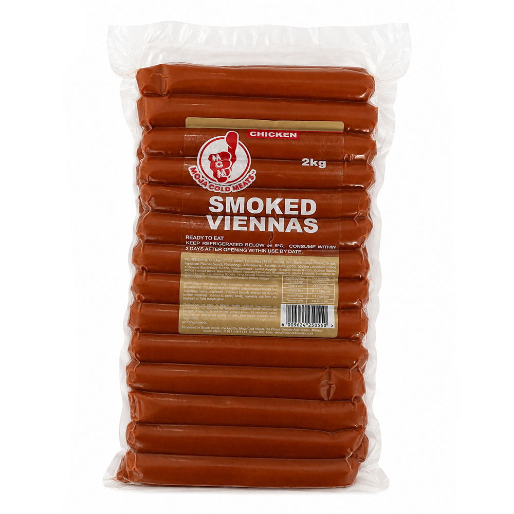 Smoked Chicken Viennas 2kg (Vacuum Packed)