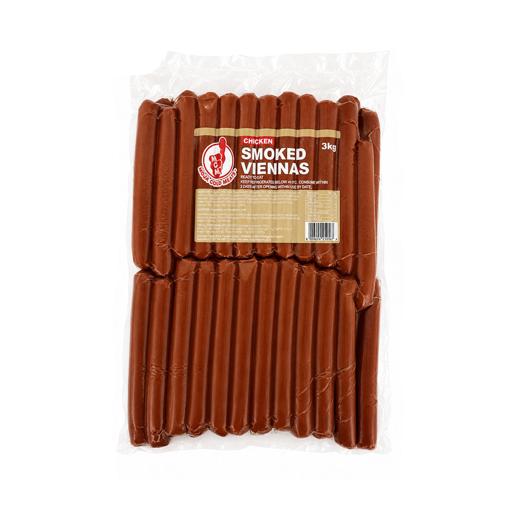Smoked Chicken Viennas 3kg (Vacuum Packed)
