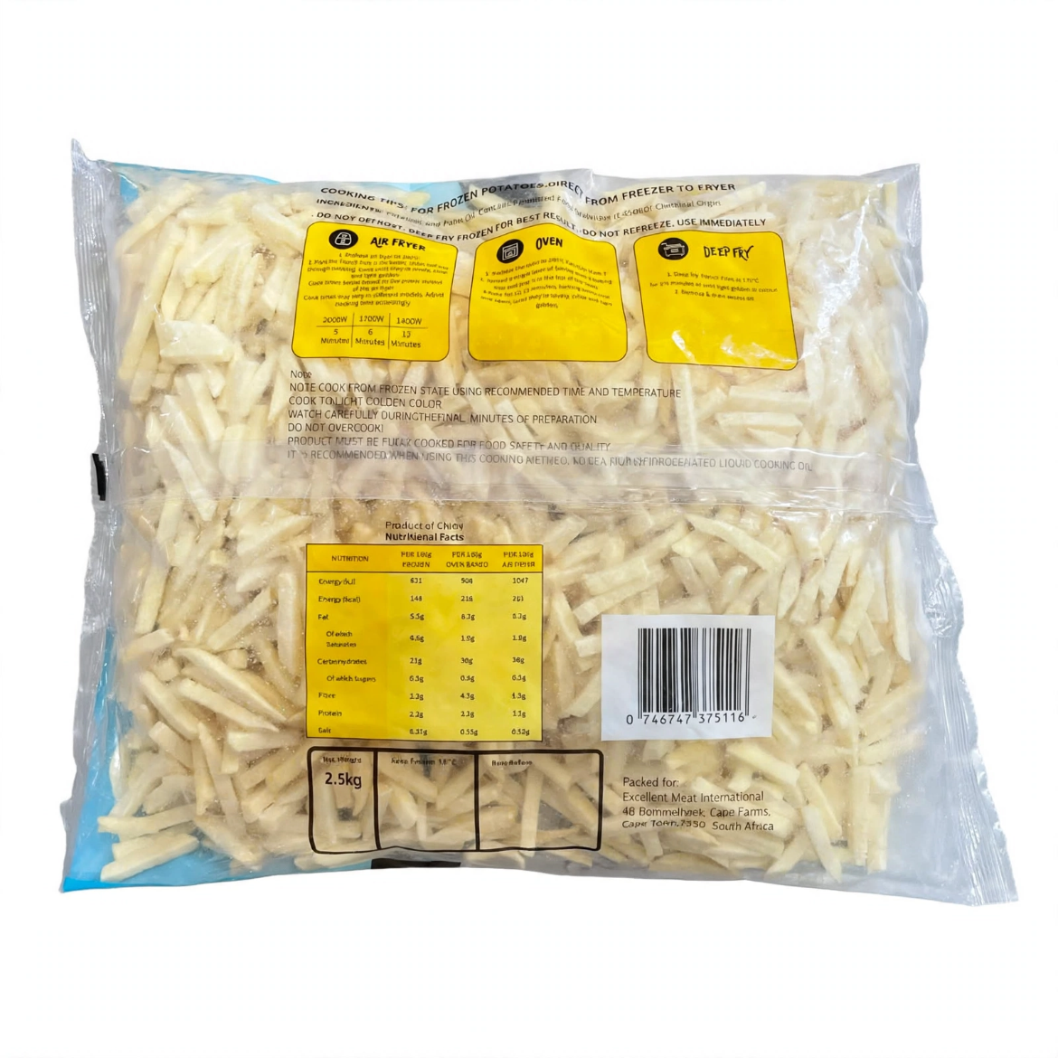 French Fries 2.5kg Frozen