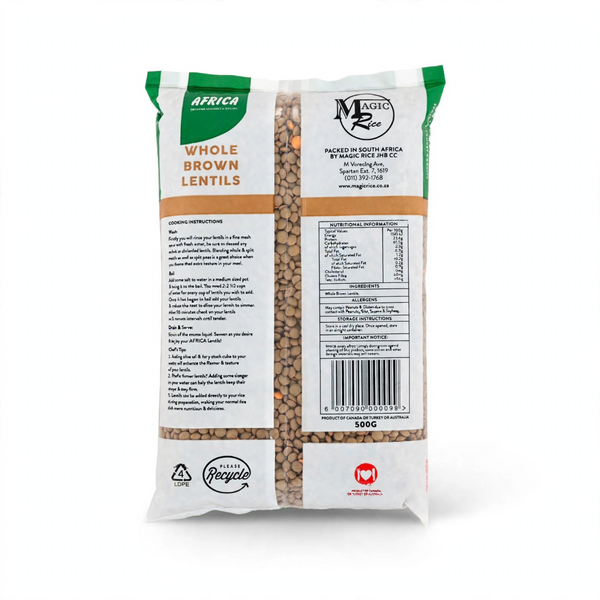 Whole Brown Lentils 500g