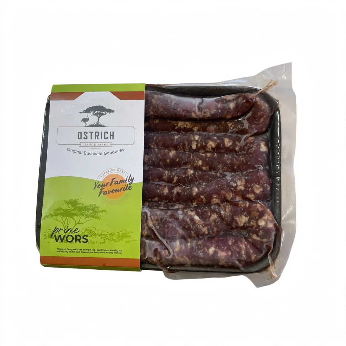 Premium Ostrich Wors 500g Frozen