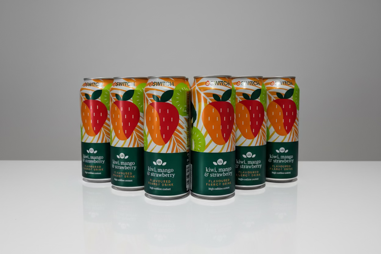 6X500ml SWITCH ENEREGY KIWI,MANGO & STRAWBERRY